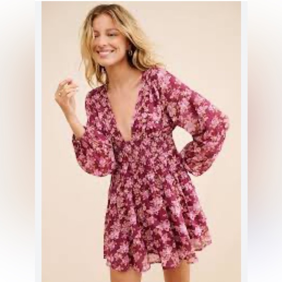 Free People Dresses & Skirts - Free People Floral Pink Dress